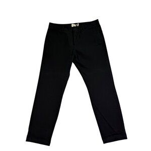 Nili Lotan Womens Black Stretch Cotton Tel Aviv Pants Brushed Texture Sz 8